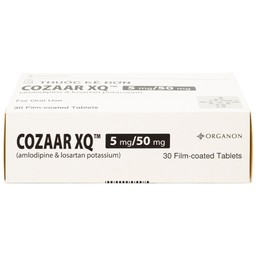 Thuốc Cozaar XQ 5/50mg Organon điều trị cao huyết áp vô căn (3 vỉ x 10 viên)