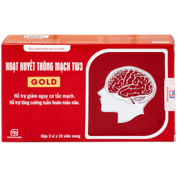 Thực phẩm bảo vệ sức khoẻ Hoạt Huyết Thông Mạch Gold TW3 Foripharm hỗ trợ giảm nguy cơ tắc mạch (3 vỉ x 10 viên)