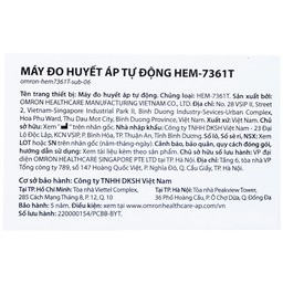 Máy đo huyết áp bắp tay Omron HEM 7361T Afib hỗ trợ đo huyết áp, cảnh báo đột quỵ