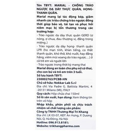 Marial Gel 150ml chống trào ngược dạ dày thực quản, ợ chua, khó tiêu, bảo vệ và tái tạo phục hồi niêm mạc họng