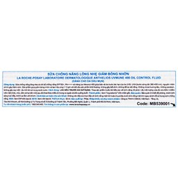 Kem chống nắng La Roche-Posay Anthelios UVMune 400 Oil Control Fluid SPF50+ PA++++ dành cho da dầu mụn (50ml)