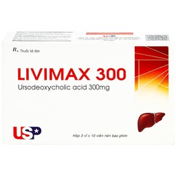 Thuốc Livimax 300 US Pharma điều trị xơ gan ứ mật nguyên phát (3 vỉ x 10 viên)