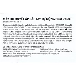 Máy đo huyết áp bắp tay không dây Omron HEM 7600T hỗ trợ đo huyết áp, nhịp tim