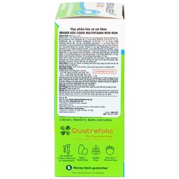 Siro Brauer Kids Liquid Multivitamin with Iron bổ sung vitamin và khoáng chất cho trẻ (200ml)