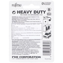 Pin Fujitsu R06/2300(BP4) AA (vỉ 4 viên) dùng cho các thiết bị điện tử