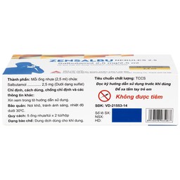 Thuốc Zensalbu 2.5mg CPC1HN kiểm soát co thắt phế quản mạn, điều trị hen nặng cấp tính (2 vỉ x 5 ống)