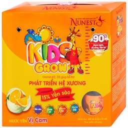 Nước Yến Sào Cao Cấp Cho Trẻ Em Nunest Kid Grow Vị Cam (6 hũ x 70ml)