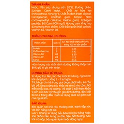 Nước Yến Sào Cao Cấp Cho Trẻ Em Nunest Kid Grow Vị Cam (6 hũ x 70ml)