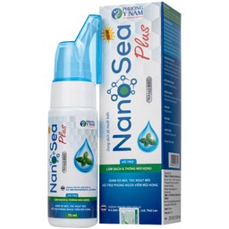 Xịt mũi muối biển Nano Sea Plus người lớn 75ml giúp làm sạch, thông mũi họng