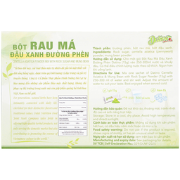 Bột Rau Má Đậu Xanh Đường Phèn Datino (10 gói x 15g)