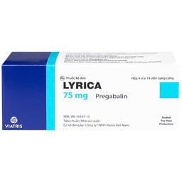 Viên nang cứng Lyrica 75mg Viatris điều trị đau thần kinh, động kinh cục bộ (4 vỉ x 14 viên) 