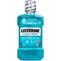 Nước súc miệng Listerine Cool Mint bảo vệ khoang miệng suốt 24h khỏi vi khuẩn hôi miệng, mảng bám, viêm nướu (250ml)