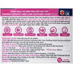 Dung dịch vệ sinh phụ nữ Femfresh Intima Skin Care Soothing Wash hỗ trợ điều trị viêm nhiễm phụ khoa (250ml)