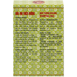 Dầu Nhị Thiên Đường 7ml dùng khi bị cảm mạo phong hàn, sổ mũi (10 chai)