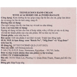 Kem dưỡng da tay hương lựu và acai Teenilicious hộp 60g