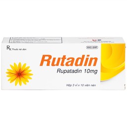 Thuốc Rutadin 10mg pharma usa điều trị triệu chứng của viêm mũi dị ứng và nổi mề đay (3 vỉ x 10 viên)