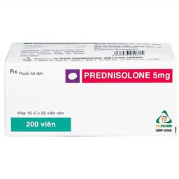 Thuốc Prednisolone 5mg TV.Pharm chống viêm, chống dị ứng và ức chế miễn dịch (10 vỉ x 20 viên)