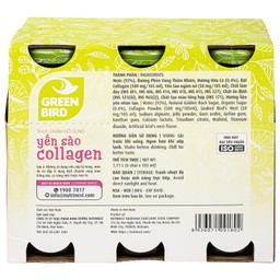 Nước Uống Bổ Dưỡng Yến Sào Collagen Greenbird (6 chai x 185ml)