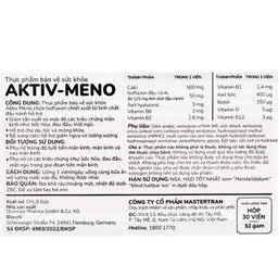 Viên uống Active-Meno Doppelherz Aktiv bổ sung isoflavone, điều hoà kinh nguyệt (30 viên)