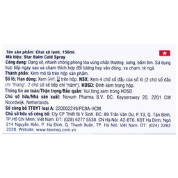 Chai xịt lạnh Starbalm Cold Spray Novum 150ml giảm đau sau chấn thương