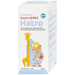 Siro Canxi + D3K2 Hatro bổ sung canxi giúp xương, răng chắc khỏe (120ml)