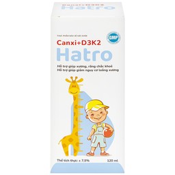 Siro Canxi + D3K2 Hatro bổ sung canxi giúp xương, răng chắc khỏe (120ml)