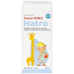 Siro Canxi + D3K2 Hatro bổ sung canxi giúp xương, răng chắc khỏe (120ml)