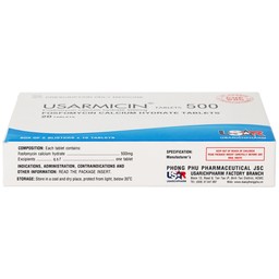 Thuốc Usarmicin Tablets 500 UsarichPharm điều trị nhiễm khuẩn đường tiết niệu (2 vỉ x 10 viên)