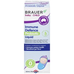 Siro Immune Defence Probiotic Liquid Brauer giúp tăng cường sức đề kháng và tốt cho đường ruột (45ml)