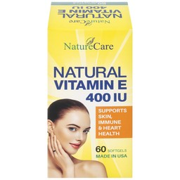 Viên uống giúp làm đẹp da, cải thiện sức khỏe da Natural Vitamin E 400 IU NatureCare (60 viên)