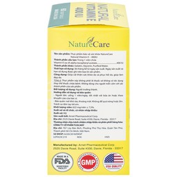 Viên uống giúp làm đẹp da, cải thiện sức khỏe da Natural Vitamin E 400 IU NatureCare (60 viên)