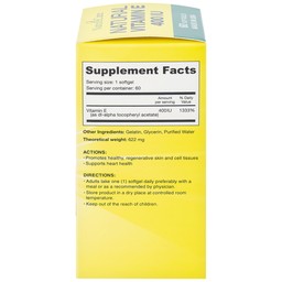 Viên uống giúp làm đẹp da, cải thiện sức khỏe da Natural Vitamin E 400 IU NatureCare (60 viên)