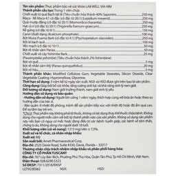 Viên uống Via Him Lab Well bồi bổ sức khỏe, tăng cường sinh lực và khả năng sinh lý ở nam giới (30 viên)