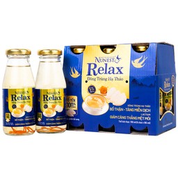 Nước Yến Sào Cao Cấp Nunest Relax Đông Trùng Hạ Thảo 5% Yến (6 chai x 185ml)