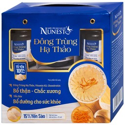 Nước Yến Sào Cao Cấp Nunest Đông Trùng Hạ Thảo 15% Yến (6 hũ x 70ml)