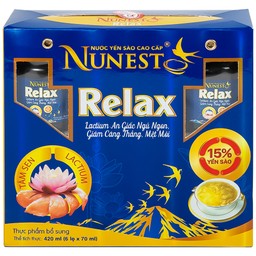 Nước Yến Sào Cao Cấp Nunest Relax - Ngủ Ngon, Giảm Căng Thẳng Mệt Mỏi (6 hũ x 70ml)