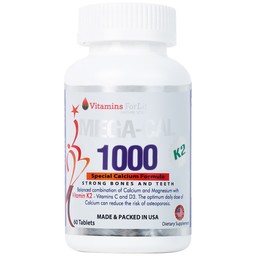 Viên uống Mega-Cal 1000 Vitamins For Life giúp bổ sung canxi, chống loãng xương (60 viên)