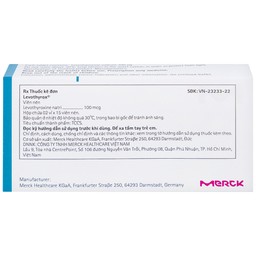 Thuốc Levothyrox 100µg Merck điều trị bướu giáp, suy giáp, ung thư giáp (2 vỉ x 15 viên)