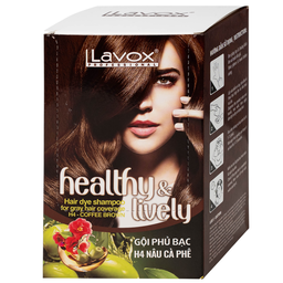 Gội phủ bạc Healthy&Lively Color Shampoo Lavox H4 màu nâu cà phê (10 gói x 30ml)