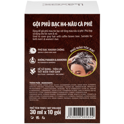 Gội phủ bạc Healthy&Lively Color Shampoo Lavox H4 màu nâu cà phê (10 gói x 30ml)