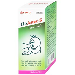 Siro HoAstex-S 90ml OPC dùng trị ho, giảm ho trong viêm họng, viêm phế quản