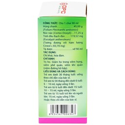 Siro HoAstex-S 90ml OPC dùng trị ho, giảm ho trong viêm họng, viêm phế quản