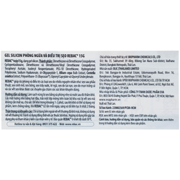 Kem bôi sẹo Rebac Biopharm 15g hỗ trợ làm phẳng, mềm và mờ sẹo