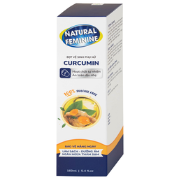 Dung dịch vệ sinh phụ nữ dạng bọt Natural Feminine Curcumin làm sạch, khử mùi, kháng khuẩn (160ml)