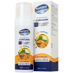 Dung dịch vệ sinh phụ nữ dạng bọt Natural Feminine Curcumin làm sạch, khử mùi, kháng khuẩn (160ml)