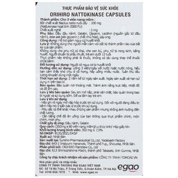 Viên nang Orihiro Nattokinase hỗ trợ giảm nguy cơ huyết khối (60 viên)