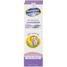Dung dịch vệ sinh phụ nữ dạng bọt Natural Feminine Lavender làm sạch và bảo vệ vùng kín, duy trì cân bằng pH (160ml)