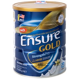 Sữa bột Ensure Gold StrengthPro Abbott hương vani tăng cường sức khỏe khối cơ, tăng miễn dịch (800g)