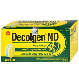 Thuốc Decolgen ND 500mg United giảm các triệu chứng cảm lạnh, cúm, sốt, đau họng, nghẹt mũi (30 vỉ x 4 viên)
