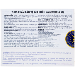 Viên uống proMUM DHA Alg bổ sung DHA cho phụ nữ có thai và cho con bú (3 vỉ x 10 viên)